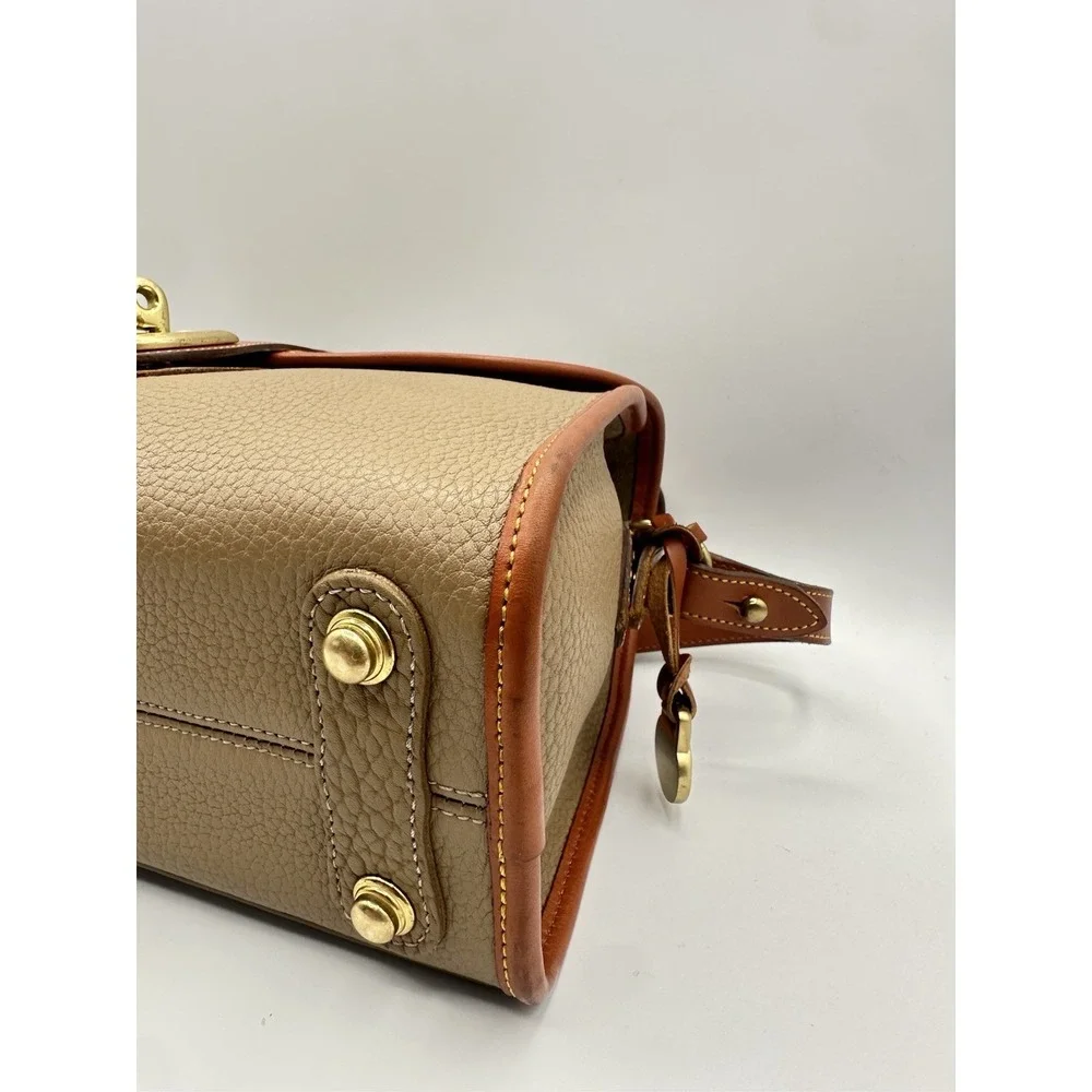 Vintage Dooney & Bourke All-Weather Leather Shoulder Bag - Tan & Brown
